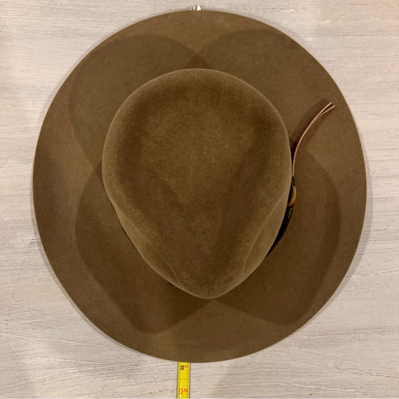 VTG The Roundup 4X Beaver Quality Western Hat Leather Metal Strap SZ 6 3/4 - Picture 6 of 14